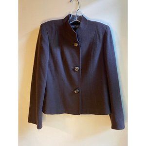 Brown Vintage 100% Wool Blazer Saks Fifth Avenue Herbert Grossman Womens size Sm